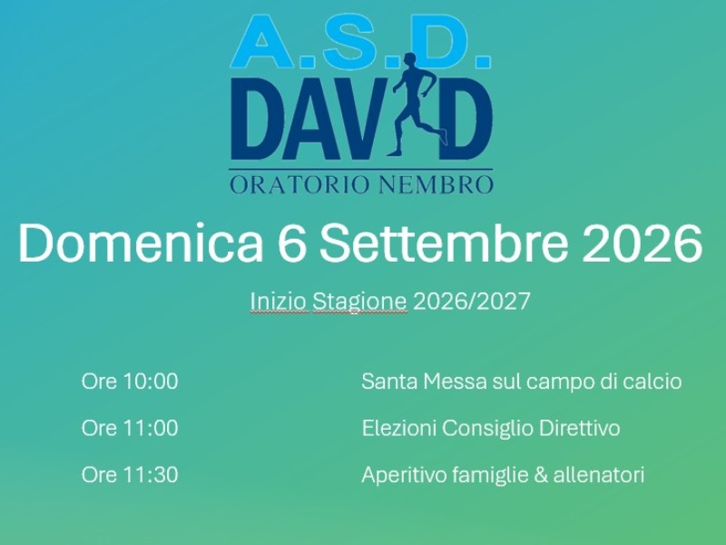 Pronti a scendere in campo! Al via la Stagione 2026/2027 della David Nembro